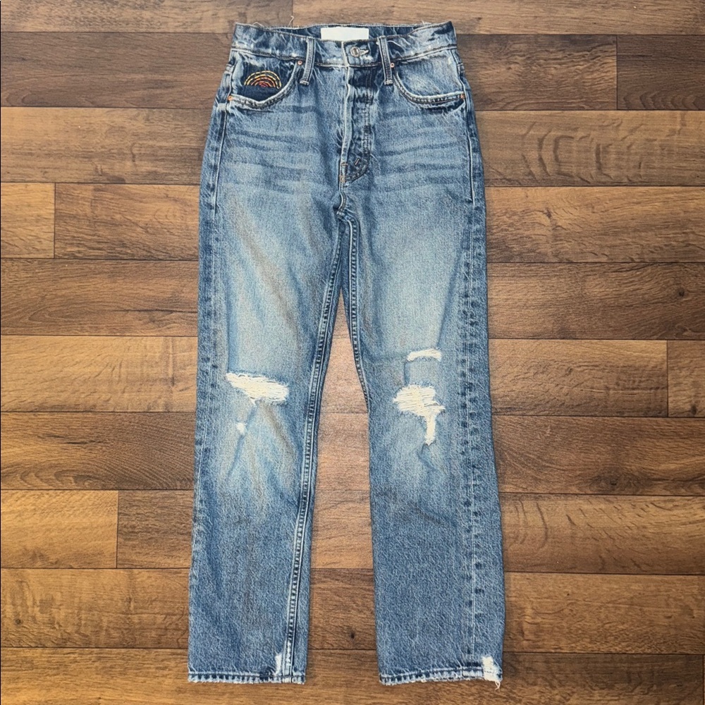 Mother Superior Size 24 The Tomcat Ankle Jeans In Take Me Even Higher Distressed